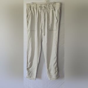 Anthropologie Hei Hei Linen Sightseer Cream Pants Size XS